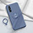 Ultra-thin Silicone Gel Soft Case Cover with Magnetic Finger Ring Stand T03 for Oppo Reno3 Pro