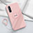 Ultra-thin Silicone Gel Soft Case Cover with Magnetic Finger Ring Stand T03 for Oppo Reno3 Pro Pink
