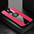 Ultra-thin Silicone Gel Soft Case Cover with Magnetic Finger Ring Stand T03 for Oppo RX17 Pro Red