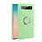 Ultra-thin Silicone Gel Soft Case Cover with Magnetic Finger Ring Stand T03 for Samsung Galaxy S10 5G Green