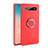 Ultra-thin Silicone Gel Soft Case Cover with Magnetic Finger Ring Stand T03 for Samsung Galaxy S10 5G Red