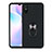 Ultra-thin Silicone Gel Soft Case Cover with Magnetic Finger Ring Stand T03 for Xiaomi Redmi 9A Black