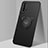 Ultra-thin Silicone Gel Soft Case Cover with Magnetic Finger Ring Stand T04 for Huawei Honor 20 Black