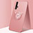 Ultra-thin Silicone Gel Soft Case Cover with Magnetic Finger Ring Stand T04 for Huawei Honor 20S Pink