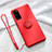 Ultra-thin Silicone Gel Soft Case Cover with Magnetic Finger Ring Stand T04 for Huawei Honor V30 Pro 5G Red