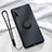 Ultra-thin Silicone Gel Soft Case Cover with Magnetic Finger Ring Stand T04 for Huawei P20 Black