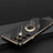 Ultra-thin Silicone Gel Soft Case Cover with Magnetic Finger Ring Stand T04 for Samsung Galaxy S22 Ultra 5G Black