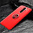 Ultra-thin Silicone Gel Soft Case Cover with Magnetic Finger Ring Stand T04 for Xiaomi Redmi Note 8 Pro Red