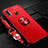 Ultra-thin Silicone Gel Soft Case Cover with Magnetic Finger Ring Stand T05 for Huawei Honor 10i Red