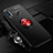 Ultra-thin Silicone Gel Soft Case Cover with Magnetic Finger Ring Stand T05 for Huawei Honor 10i Red and Black