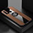 Ultra-thin Silicone Gel Soft Case Cover with Magnetic Finger Ring Stand T05 for Huawei P20 Lite (2019) Brown