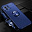 Ultra-thin Silicone Gel Soft Case Cover with Magnetic Finger Ring Stand T05 for Xiaomi Mi 11 Lite 5G NE Blue