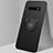 Ultra-thin Silicone Gel Soft Case Cover with Magnetic Finger Ring Stand T06 for Samsung Galaxy S10 5G Black