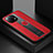 Ultra-thin Silicone Gel Soft Case Cover with Magnetic Finger Ring Stand T06 for Xiaomi Mi 11 Lite 4G Red