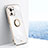 Ultra-thin Silicone Gel Soft Case Cover with Magnetic Finger Ring Stand T07 for Xiaomi Mi 11 Lite 4G White