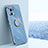 Ultra-thin Silicone Gel Soft Case Cover with Magnetic Finger Ring Stand T07 for Xiaomi Mi 11 Lite 5G NE Blue