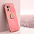 Ultra-thin Silicone Gel Soft Case Cover with Magnetic Finger Ring Stand T07 for Xiaomi Mi 11 Lite 5G NE Hot Pink