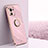 Ultra-thin Silicone Gel Soft Case Cover with Magnetic Finger Ring Stand T07 for Xiaomi Mi 11 Lite 5G NE Pink