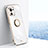 Ultra-thin Silicone Gel Soft Case Cover with Magnetic Finger Ring Stand T07 for Xiaomi Mi 11 Lite 5G NE White