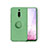 Ultra-thin Silicone Gel Soft Case Cover with Magnetic Finger Ring Stand T07 for Xiaomi Mi 9T Green