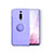 Ultra-thin Silicone Gel Soft Case Cover with Magnetic Finger Ring Stand T07 for Xiaomi Mi 9T Pro Purple