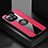 Ultra-thin Silicone Gel Soft Case Cover with Magnetic Finger Ring Stand T08 for Xiaomi Mi 11 Lite 5G NE Red