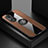 Ultra-thin Silicone Gel Soft Case Cover with Magnetic Finger Ring Stand X01L for Huawei Honor 50 Pro 5G Brown