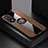 Ultra-thin Silicone Gel Soft Case Cover with Magnetic Finger Ring Stand X01L for Huawei Honor 80 Pro 5G Brown