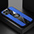 Ultra-thin Silicone Gel Soft Case Cover with Magnetic Finger Ring Stand X01L for Huawei Honor X30i Blue