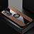 Ultra-thin Silicone Gel Soft Case Cover with Magnetic Finger Ring Stand X01L for OnePlus 9 Pro 5G Brown