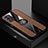 Ultra-thin Silicone Gel Soft Case Cover with Magnetic Finger Ring Stand X01L for Oppo A93s 5G Brown