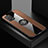 Ultra-thin Silicone Gel Soft Case Cover with Magnetic Finger Ring Stand X01L for Oppo F19 Brown