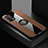 Ultra-thin Silicone Gel Soft Case Cover with Magnetic Finger Ring Stand X01L for Oppo K9 5G Brown