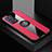 Ultra-thin Silicone Gel Soft Case Cover with Magnetic Finger Ring Stand X01L for Oppo Reno6 Pro 5G Red