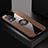 Ultra-thin Silicone Gel Soft Case Cover with Magnetic Finger Ring Stand X01L for Realme 8 5G Brown