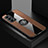 Ultra-thin Silicone Gel Soft Case Cover with Magnetic Finger Ring Stand X01L for Realme GT Master 5G Brown