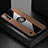 Ultra-thin Silicone Gel Soft Case Cover with Magnetic Finger Ring Stand X01L for Samsung Galaxy A01 SM-A015 Brown