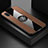 Ultra-thin Silicone Gel Soft Case Cover with Magnetic Finger Ring Stand X01L for Samsung Galaxy A02 Brown