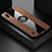 Ultra-thin Silicone Gel Soft Case Cover with Magnetic Finger Ring Stand X01L for Samsung Galaxy A10 Brown