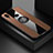 Ultra-thin Silicone Gel Soft Case Cover with Magnetic Finger Ring Stand X01L for Samsung Galaxy A10s Brown