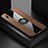 Ultra-thin Silicone Gel Soft Case Cover with Magnetic Finger Ring Stand X01L for Samsung Galaxy A20 Brown