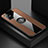 Ultra-thin Silicone Gel Soft Case Cover with Magnetic Finger Ring Stand X01L for Samsung Galaxy A51 4G Brown