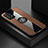 Ultra-thin Silicone Gel Soft Case Cover with Magnetic Finger Ring Stand X01L for Samsung Galaxy A72 5G Brown