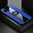 Ultra-thin Silicone Gel Soft Case Cover with Magnetic Finger Ring Stand X01L for Samsung Galaxy F12 Blue
