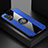 Ultra-thin Silicone Gel Soft Case Cover with Magnetic Finger Ring Stand X01L for Samsung Galaxy M32 5G Blue