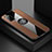 Ultra-thin Silicone Gel Soft Case Cover with Magnetic Finger Ring Stand X01L for Samsung Galaxy S20 Brown