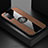 Ultra-thin Silicone Gel Soft Case Cover with Magnetic Finger Ring Stand X01L for Samsung Galaxy S20 FE (2022) 5G Brown