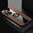 Ultra-thin Silicone Gel Soft Case Cover with Magnetic Finger Ring Stand X01L for Vivo iQOO 7 Legend 5G Brown