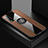 Ultra-thin Silicone Gel Soft Case Cover with Magnetic Finger Ring Stand X01L for Vivo iQOO U1 Brown