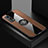 Ultra-thin Silicone Gel Soft Case Cover with Magnetic Finger Ring Stand X01L for Vivo T1x 5G Brown